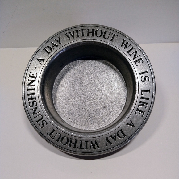 Wilton Armetale Pewter Wine Bottle Coaster or Holder " A Dinner Without Wine... - Picture 2 of 6